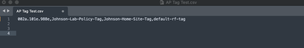 Static AP Tag Comma Separated