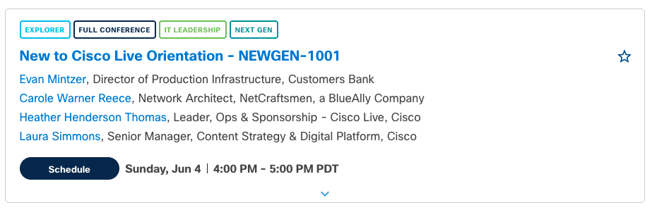New to Cisco Live Orientation